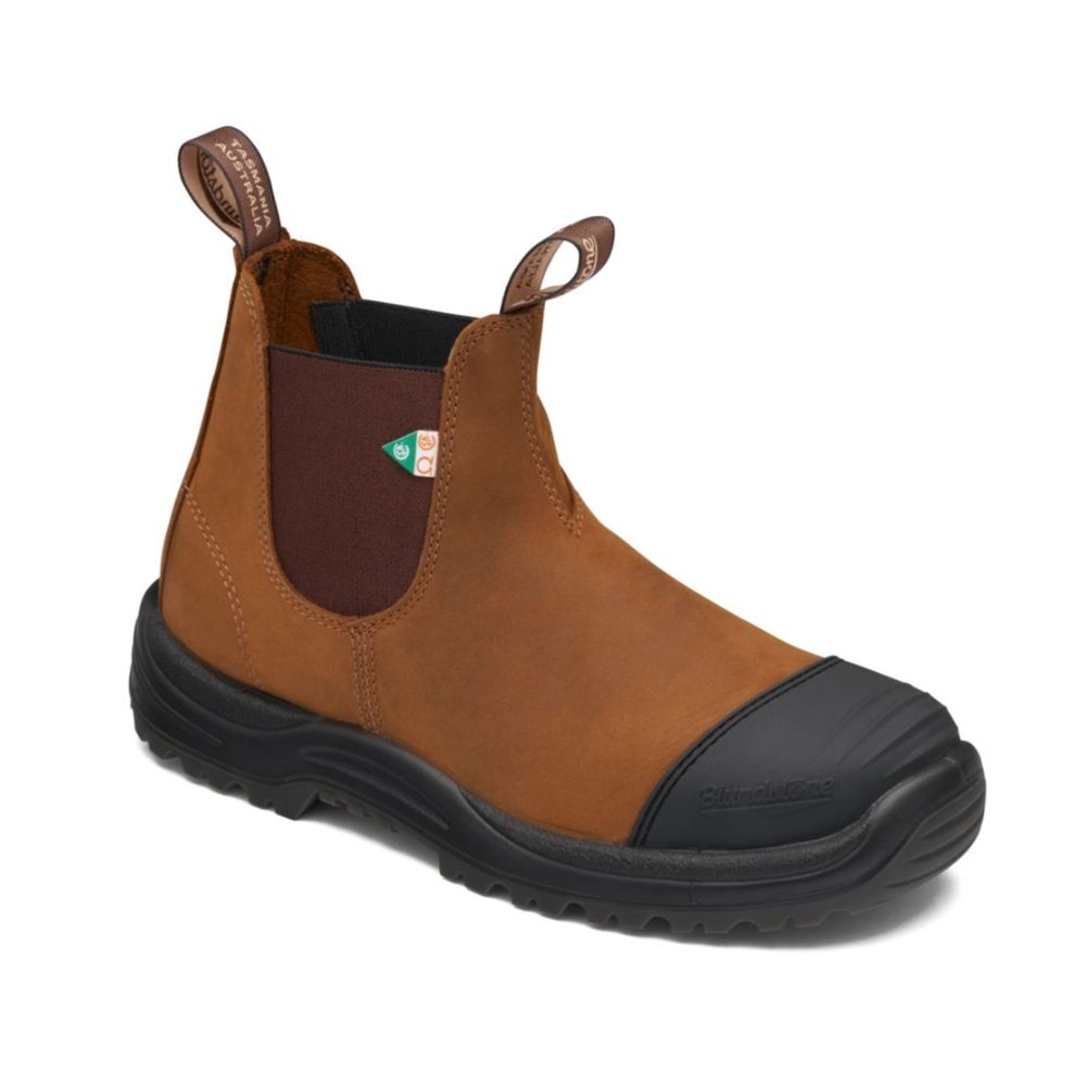 Blundstone 169 Unisex Slip-On Steel Toe Work Boots - Safety Shoes with Rubber Toe Cap & Crazy Horse Leather - Perfect for Construction, Warehouse and Industrial Work