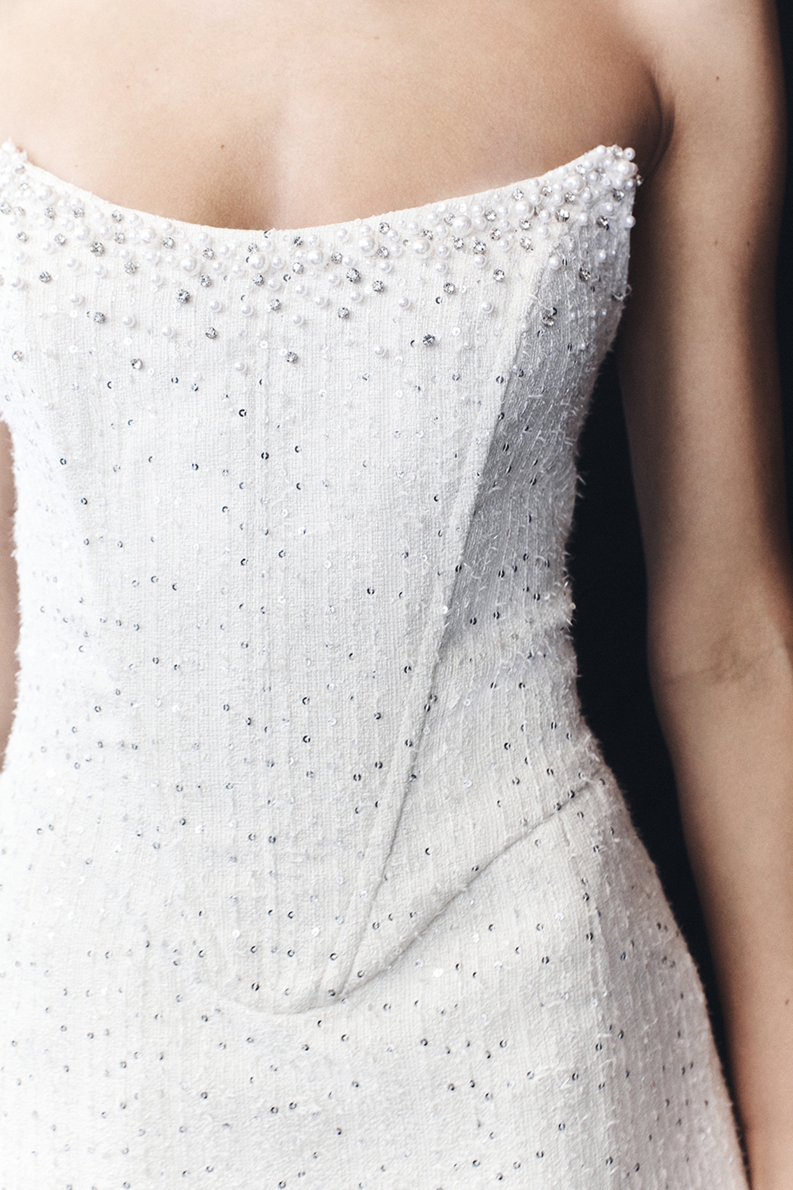Lorrie Tweed Corset Mini Dress for Women - Elegant White Bodycon Dress for Party, Date Night & Special Occasions