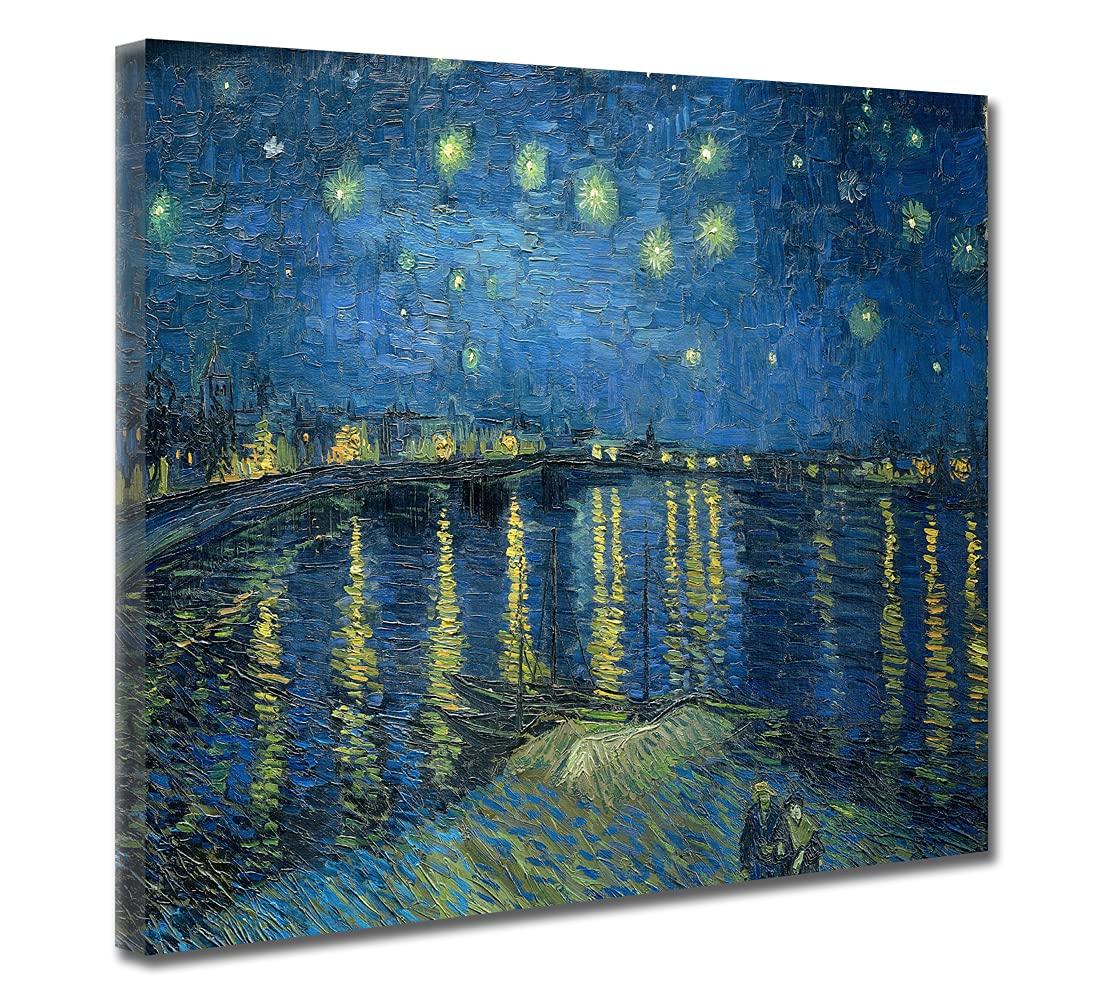 Van Gogh Starry Night Canvas Wall Art Print - 20x24 Inch Unframed Home Decor for Living Room, Bedroom, Bathroom, Kitchen & Farmhouse - Famous Oil Painting Reproduction for Wall Decoration