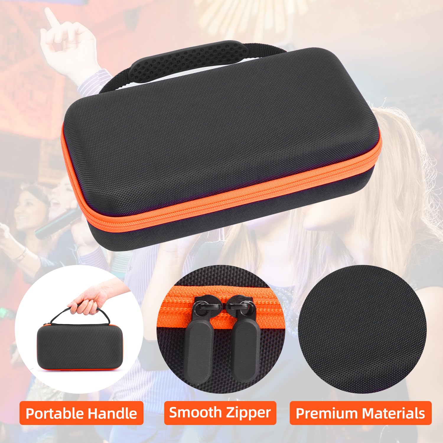 JBL Wireless Microphone Case - Compatible with JBL PartyBox & 2-Mic System | Portable Travel Storage Bag for Receiver, AA Batteries & Charger (Case Only) - Perfect for Karaoke Parties, Live Performances & Outdoor Events