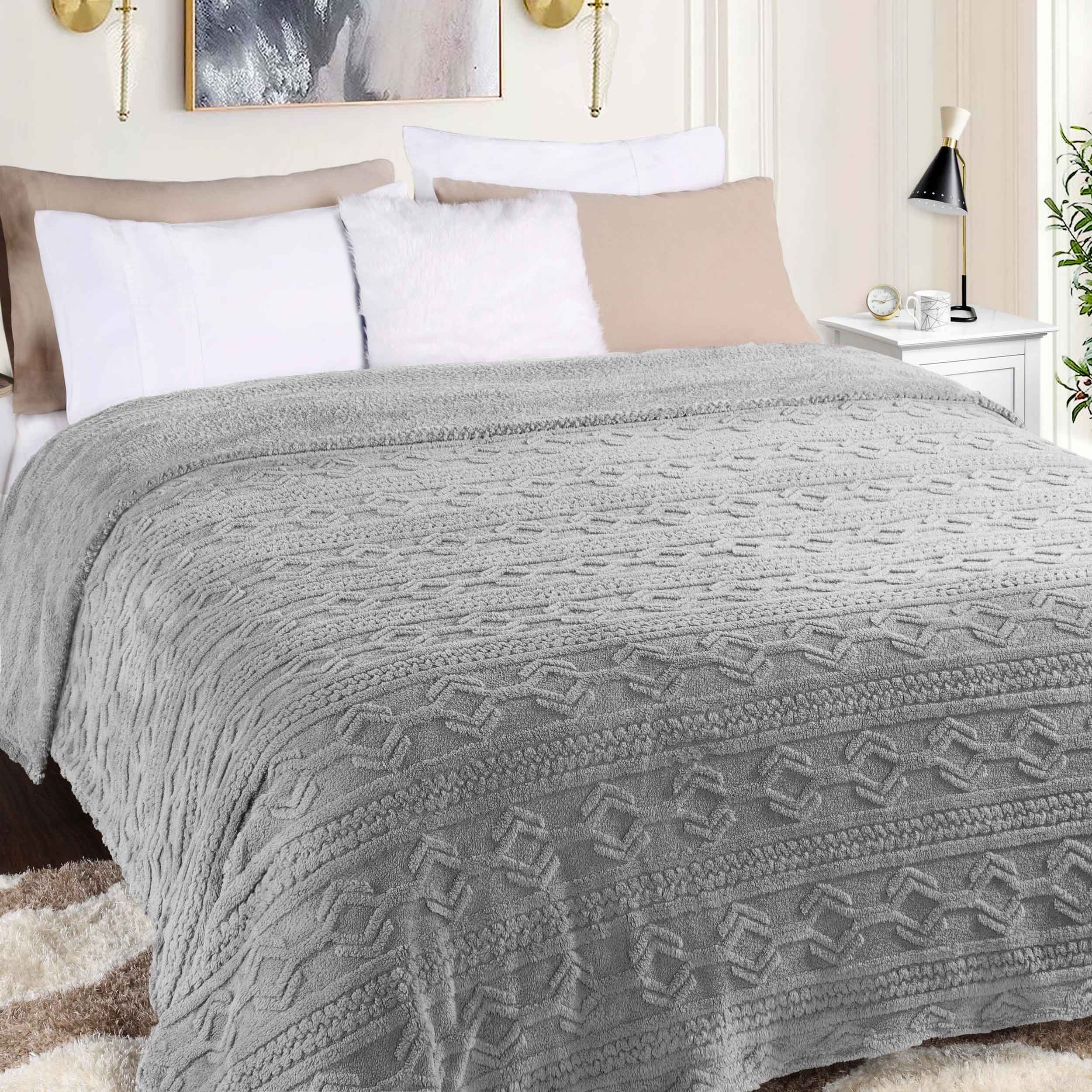 Arctic Boho Jacquard Plush Fleece Blanket - Ultra Soft & Warm Winter Throw for Couch, Bed, Sofa - Perfect for Home Decor, Cozy Nights & Gift Giving