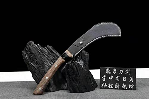 Chinese Kung Fu Sword - Sharp Spring Steel Wu Shu Dao Scimitar for Martial Arts Training, Hunting & Outdoor Survival | Durable Wild Hunting Knife for Combat Practice & Wilderness Adventures