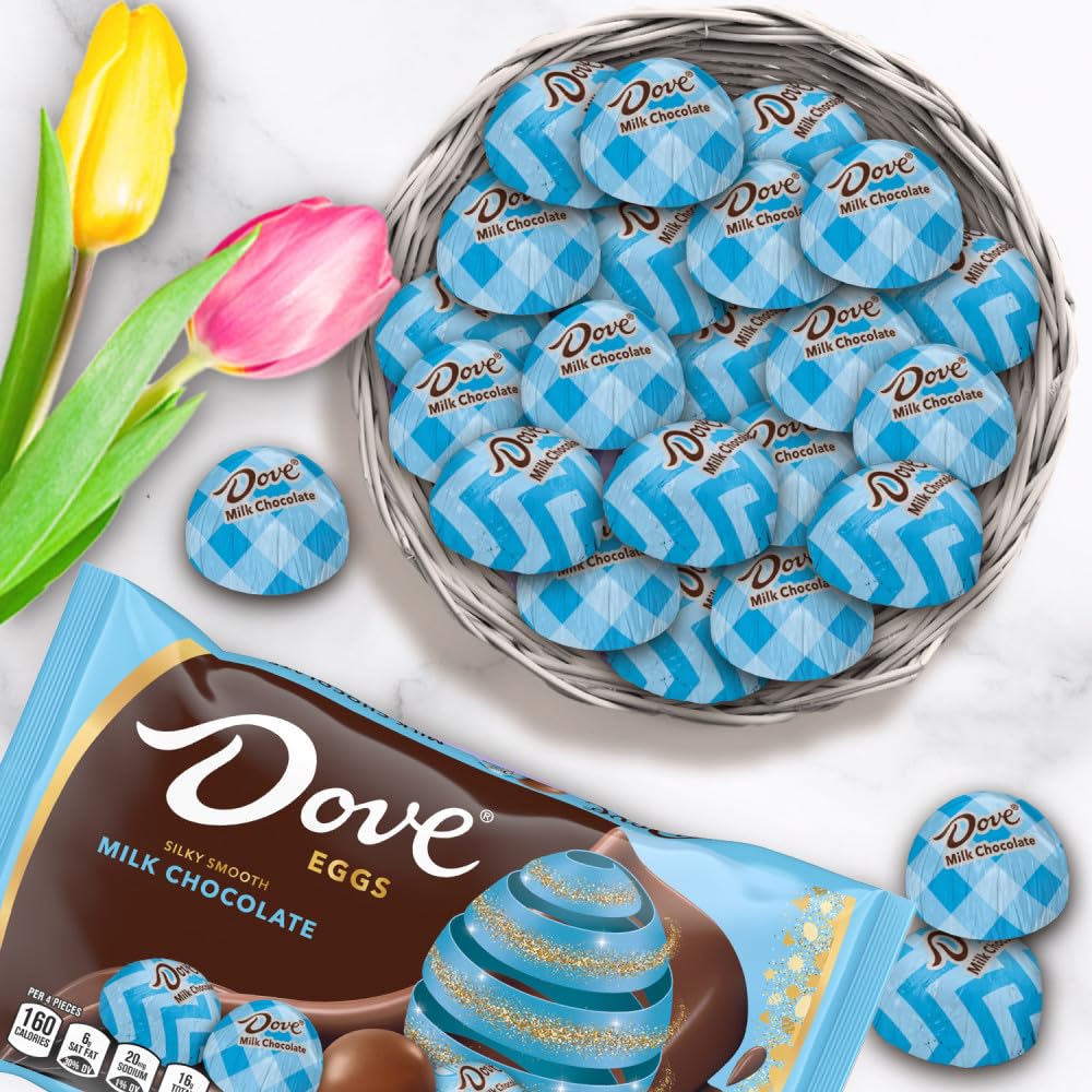DOVE Easter Eggs Milk Chocolate Candy Assortment - 8.87 oz Bag - Perfect for Easter Baskets, Party Favors & Holiday Treats