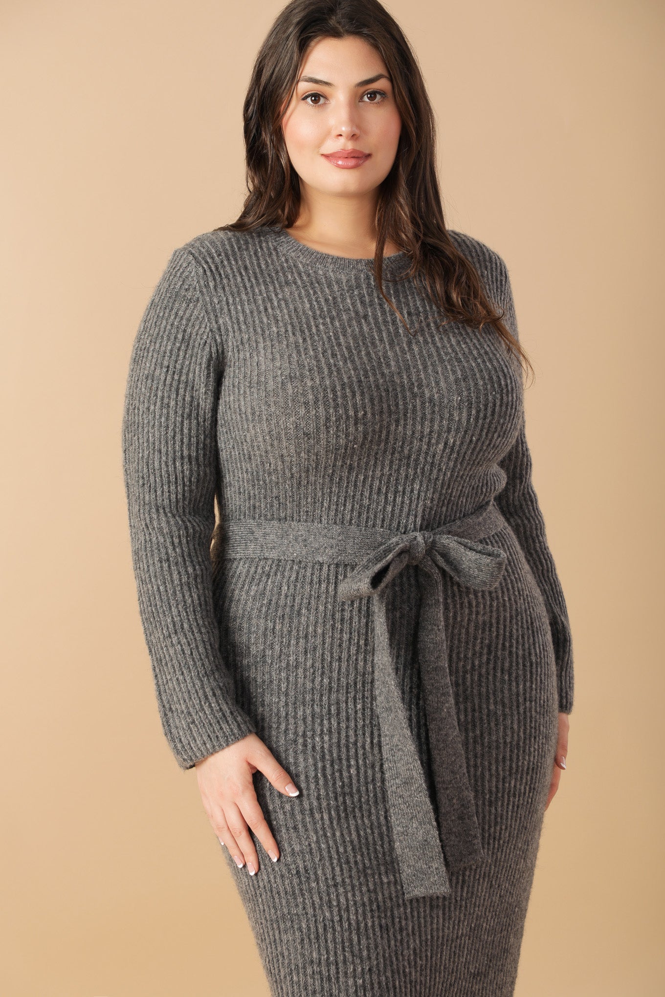 BE GOOD TO ME Women's Long Sleeve Sweater Dress - Cozy Knit Tunic for Fall & Winter - Perfect for Office, Date Night & Casual Outings