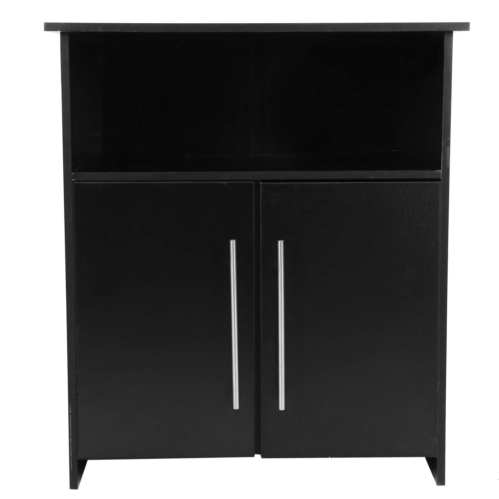 Tbest Printer Stand Cabinet - 60x48x69cm Black Particle Board Home Office Storage Organizer with Shelves | Perfect for Printer, Scanner & Office Supplies Organization in Small Spaces