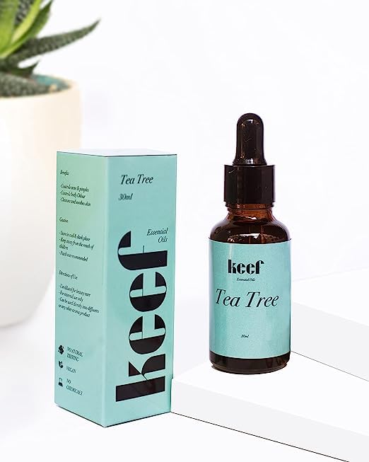 Pure Tea Tree Essential Oil for Skin, Hair & Face - Natural Aromatherapy Oil with Glass Dropper - Helps with Acne, Scalp Care & Relaxation - Perfect for Massage, Diffuser & DIY Beauty (30ml)