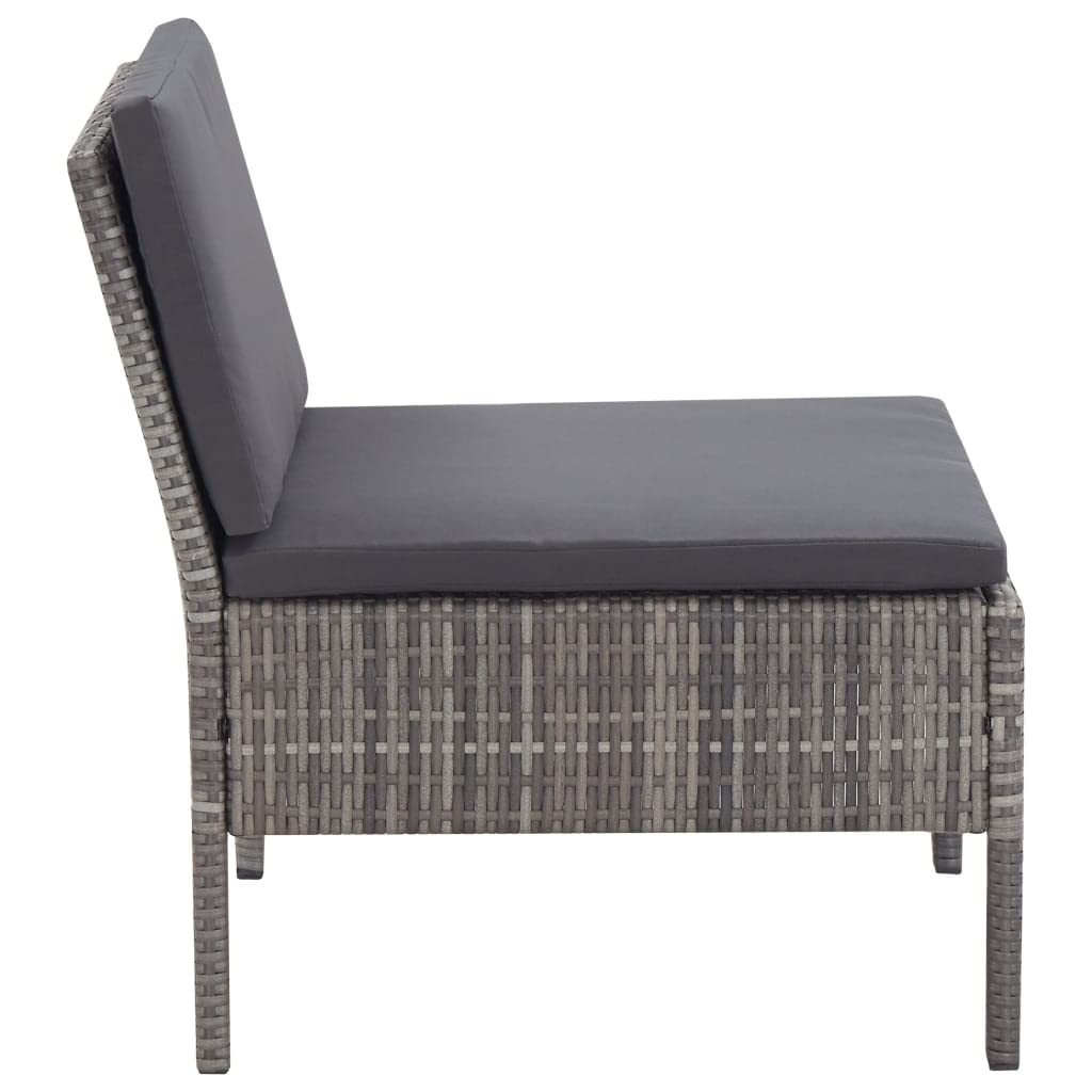 Premium 3-Piece Outdoor Lounge Set – Gray Poly Rattan Patio Furniture with Thick Cushions | Weather-Resistant, Lightweight & Easy to Clean | Perfect for Backyard, Poolside or Garden Relaxation