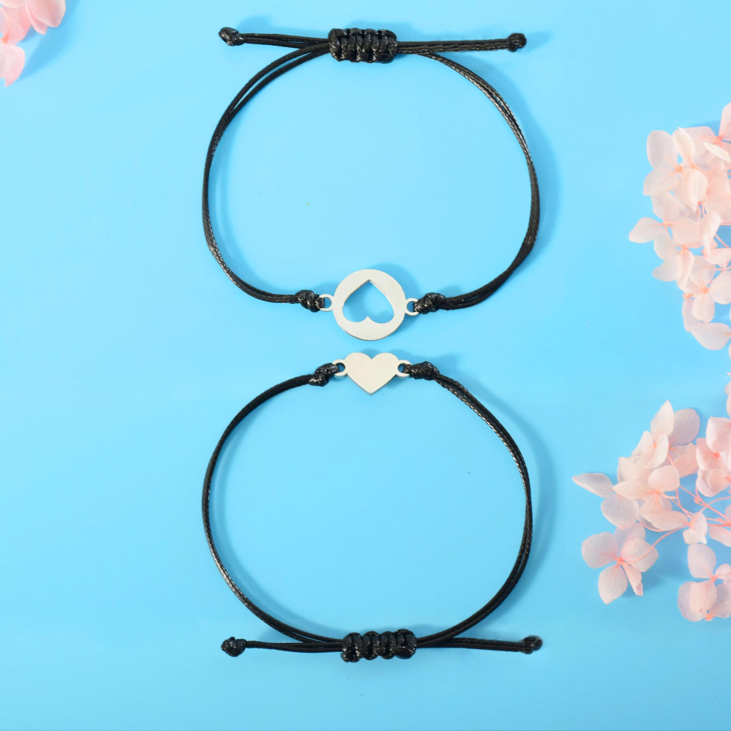 **Matching Heart Love Bracelet Set for Aunt & Nieces (2/3/4/5 Pcs) - Perfect Gift for Mother's Day, Birthday, Valentine's Day - Jewelry for Women, Family Bonding & Special Occasions**