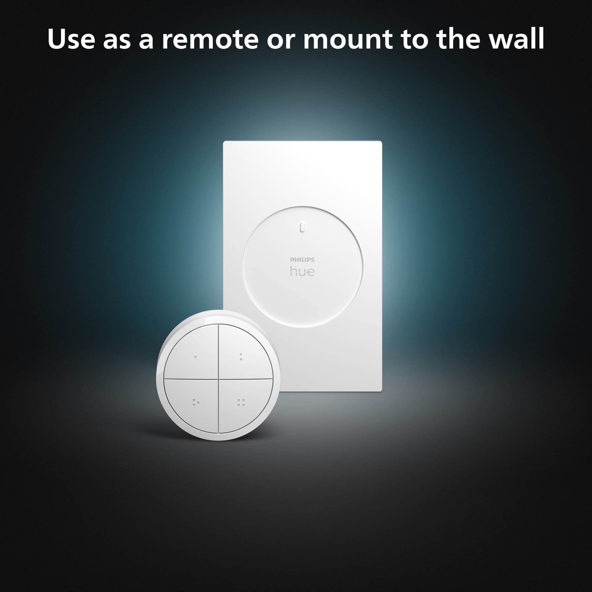 Philips Hue Wall Tap Dial Light Switch - 2 Pack, White | Wireless Smart Home Control for Hue Lights & Hue Bridge | No-Wire Installation | Perfect for Bedrooms, Living Rooms & Home Automation