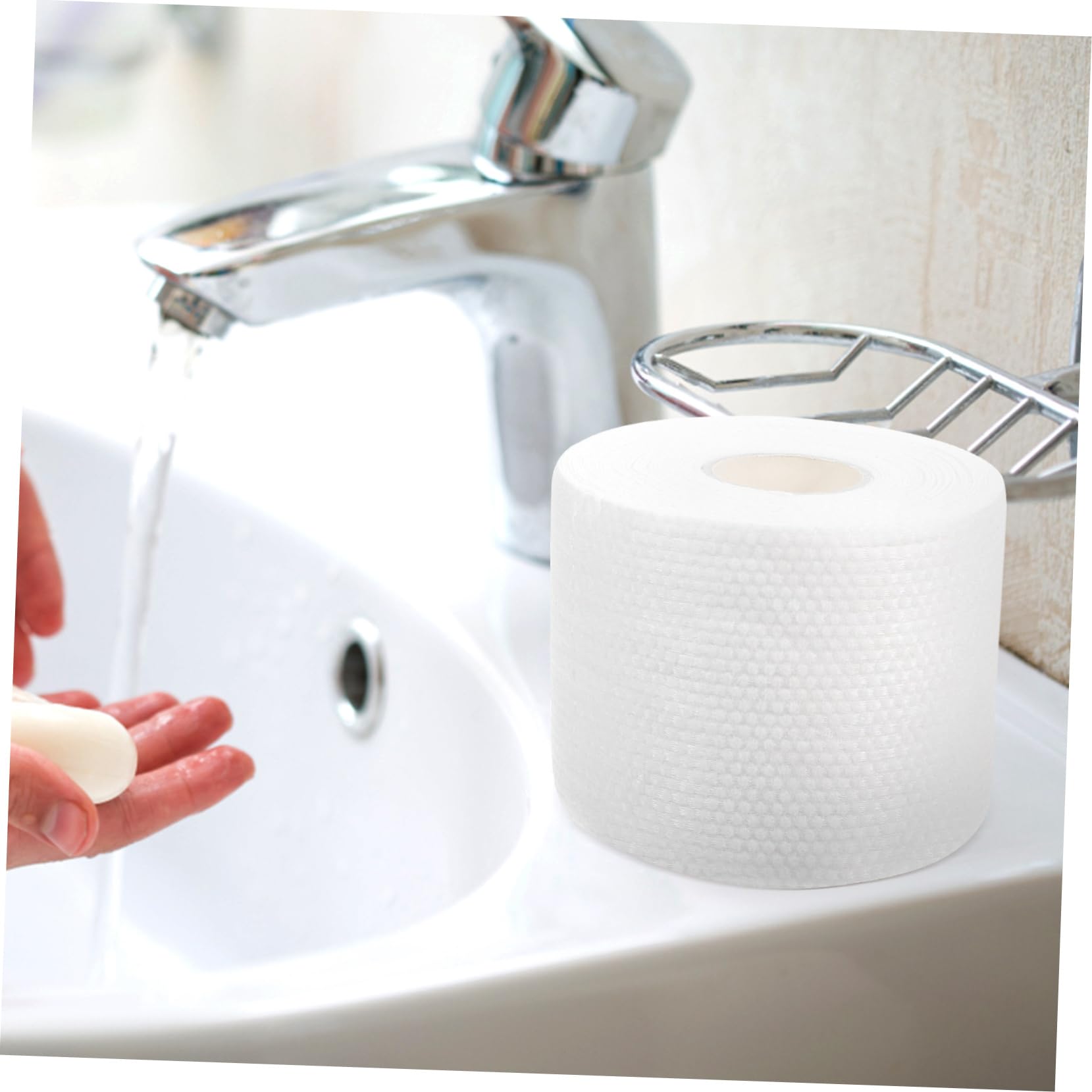 Soft Disposable Face Towels for Travel & Makeup Removal - 1 Roll Cotton Facial Wipes, Gentle Washcloths for Adults - Perfect for Skincare Routine, Gym, Camping & On-the-Go Cleansing