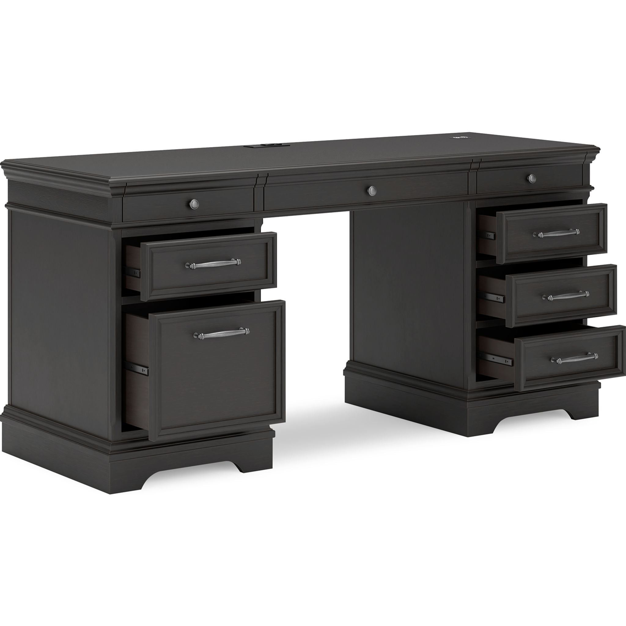 Beckincreek Black Office Desk - Modern Writing Desk for Home & Office Workspace, Study, and Small Spaces