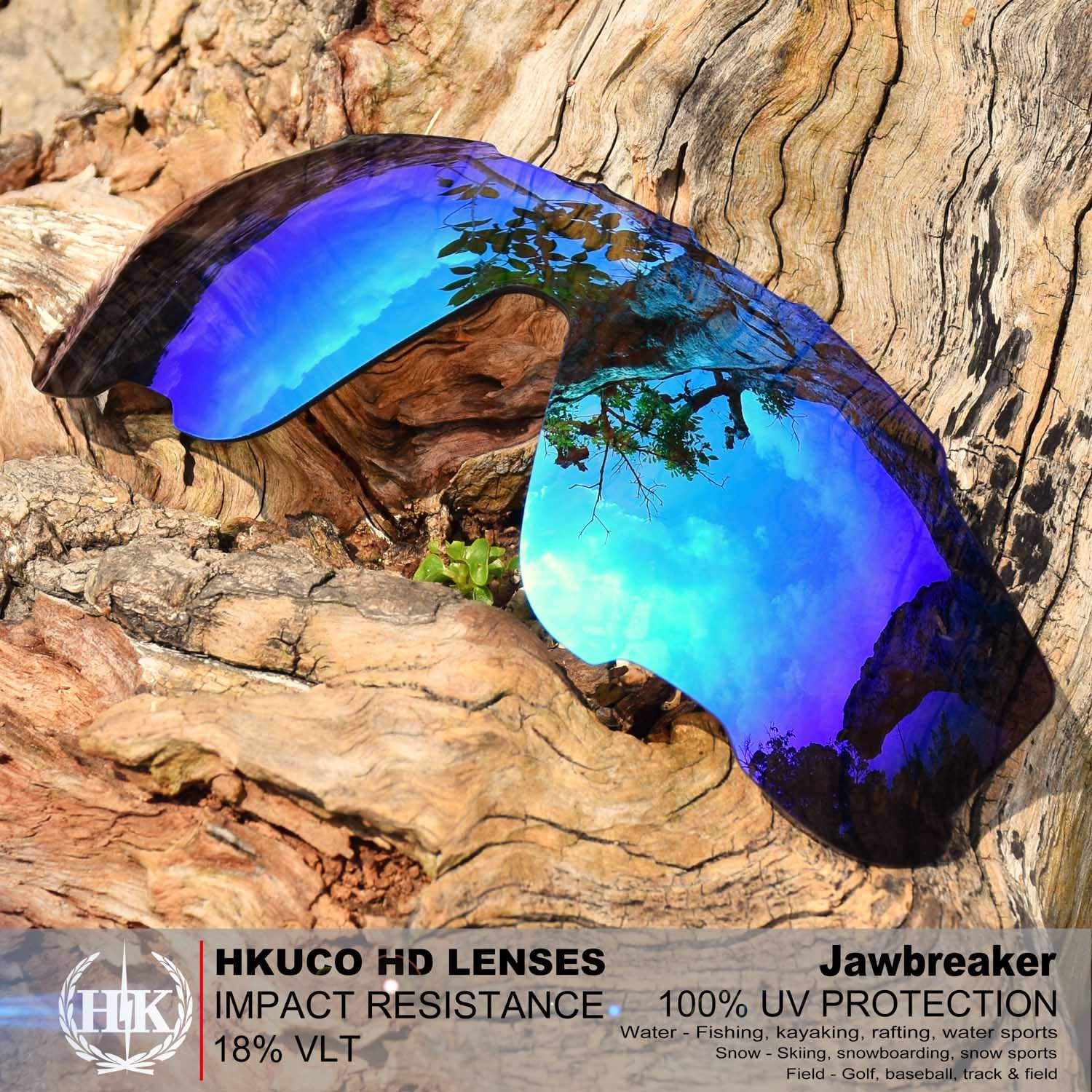 HKUCO Replacement Lenses for Oakley Jawbreaker Sunglasses - Polarized Lens for Men - Perfect for Cycling, Running & Outdoor Sports