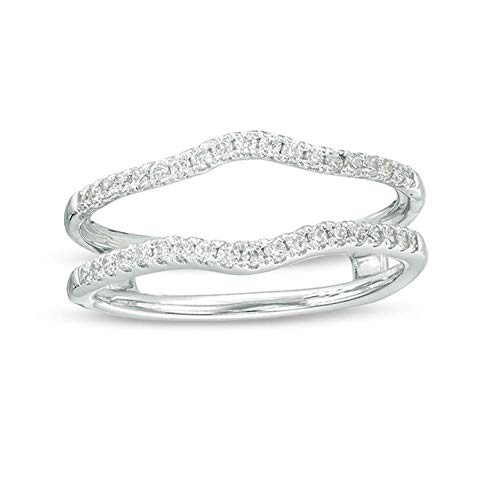0.25 CT Round Cut Diamond Wedding Ring Enhancer Guard 14K White Gold Over - Perfect for Bridal Jewelry, Anniversary Gifts & Special Occasions