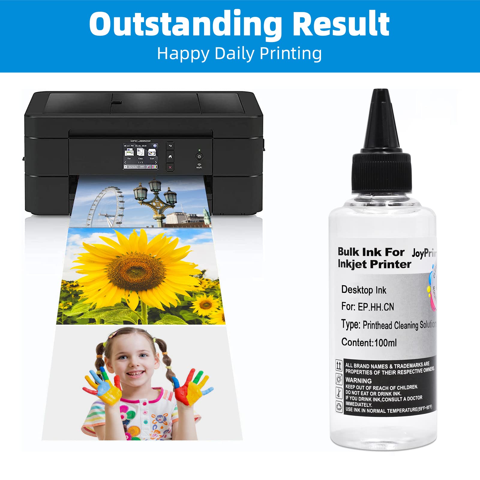 JoyPrinting 2X Printhead Cleaner Kit for Epson/HP/Canon/Brother/Lexmark/Kodak/Samsung Inkjet Printers - 100ml & 10ml Premium Syringe Nozzle Cleaning Solution - Perfect for Clogged Print Heads & Maintenance