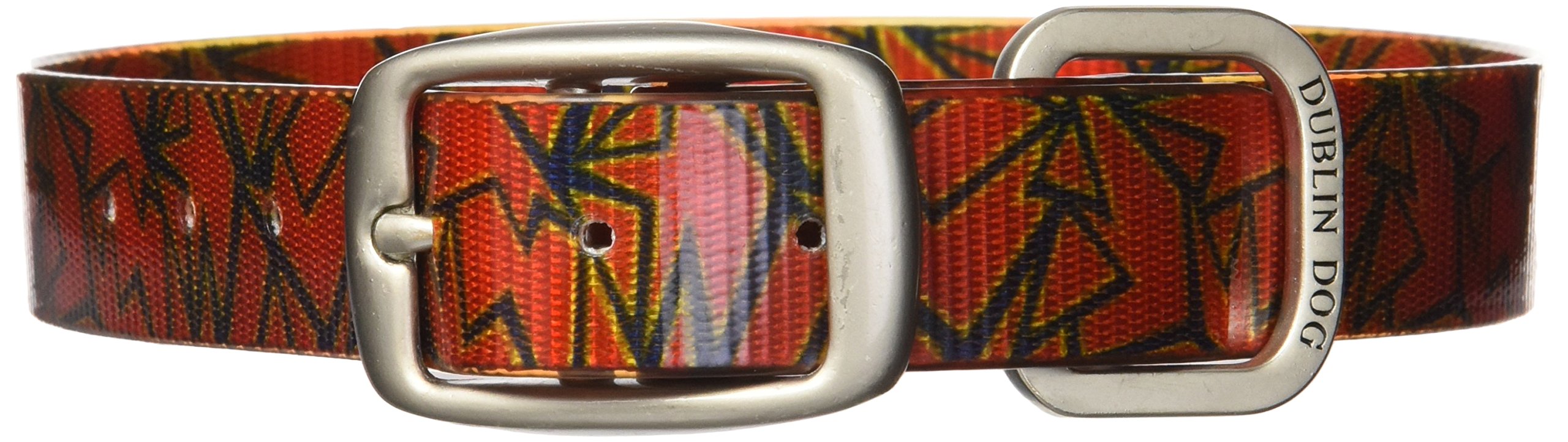 Dublin Dog Koa Collection Shattered 17-21.5 Inch Large Dog Collar - Magma Orange | Durable & Stylish Pet Accessory for Walking, Training & Outdoor Adventures