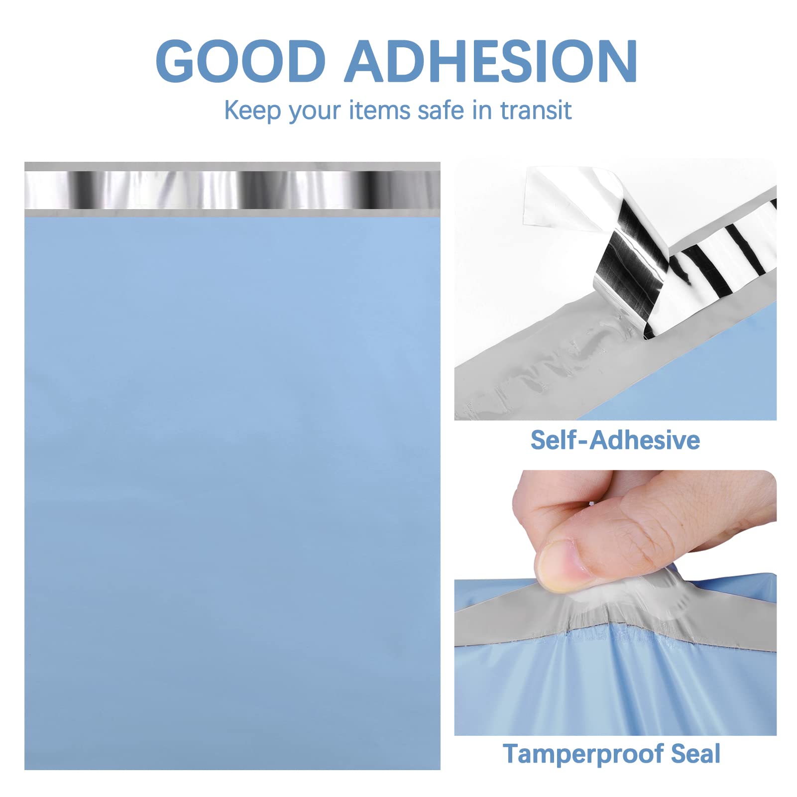 Metronic 10x13 Inch Poly Mailers - 300 Pack Small Shipping Bags for Clothes & Business | Strong Adhesive Mailing Envelopes in Haze Blue | Perfect for Ecommerce, Retail & Online Sellers
