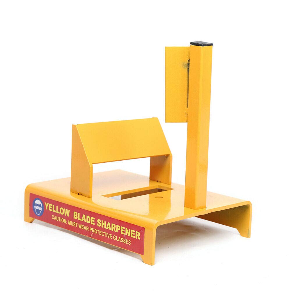 14-Inch Yellow Lawn Mower Blade Sharpener - 30° Bevel Angle, Anti-Corrosion Iron Material for Garden Tools | Perfect for Lawn Mower Maintenance & DIY Yard Work