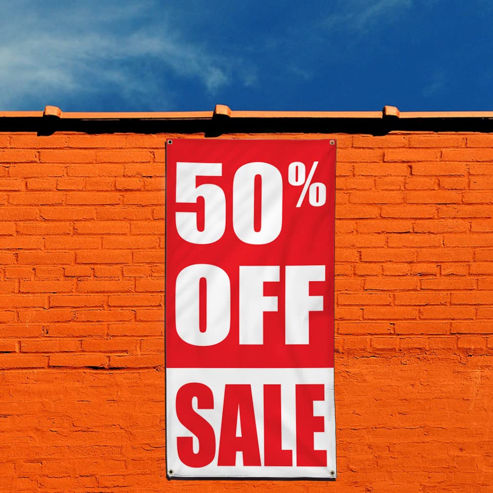 Custom Vertical Vinyl Banner - Weatherproof Outdoor Business Sign with 8 Grommets (96x48 Inches) | Multiple Sizes Available | 50% Off | Perfect for Storefronts, Trade Shows & Industrial Yard Advertising