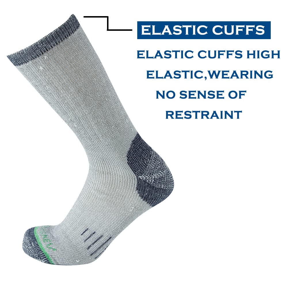 Premium Merino Wool Men's Crew Socks - Warm & Breathable Athletic Socks for Hiking, Trekking, Camping - Ideal for Outdoor Adventures & Winter Sports