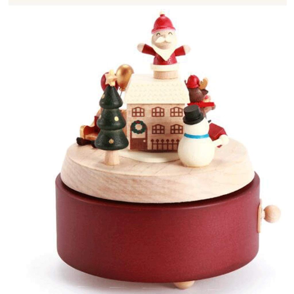 LZL Wooden Snowman Cake Music Box - Cute Musical Gift for Girlfriend, Kids, Christmas, Birthday, Valentine's Day - Perfect for Holiday Decorations & Romantic Surprises (Snowman Cake Design)