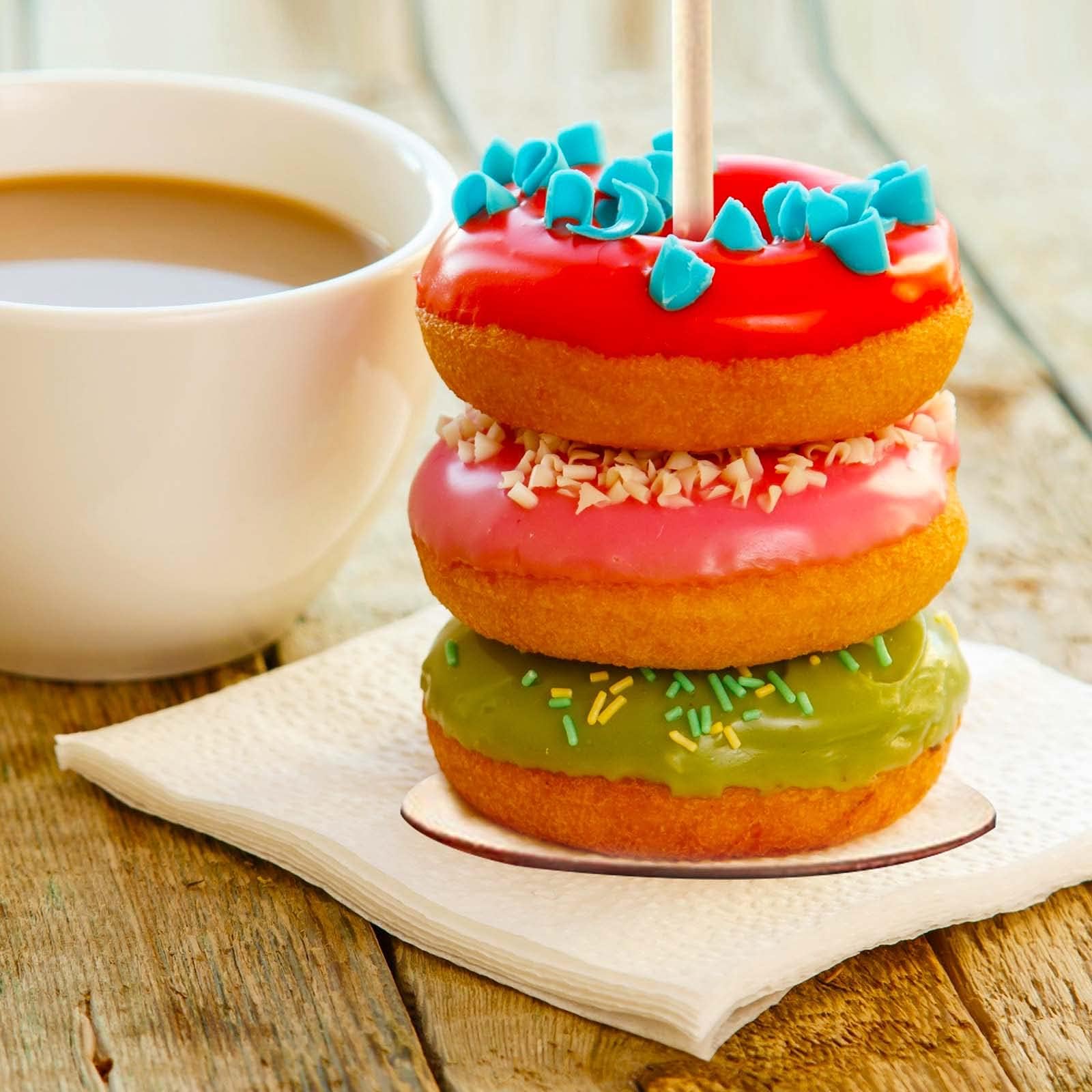 3-Piece Wooden Donut Stand & Bagel Holder for Parties - Elegant Dessert Display Tower for Wedding, Birthday, Baby Shower & Buffet Table Decor