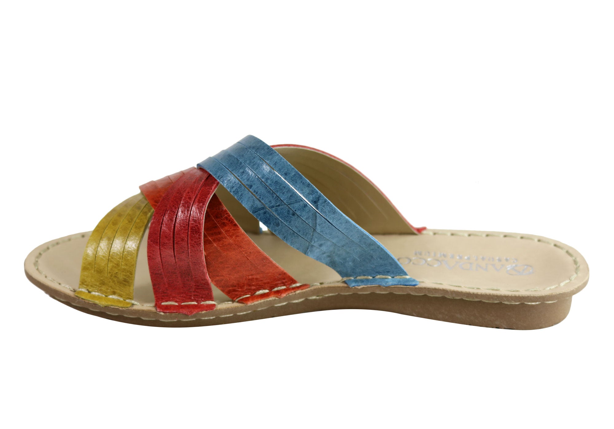 Andacco Memba Women's Comfortable Leather Slide Sandals - Handmade in Brazil - Perfect for Beach, Pool & Summer Vacations