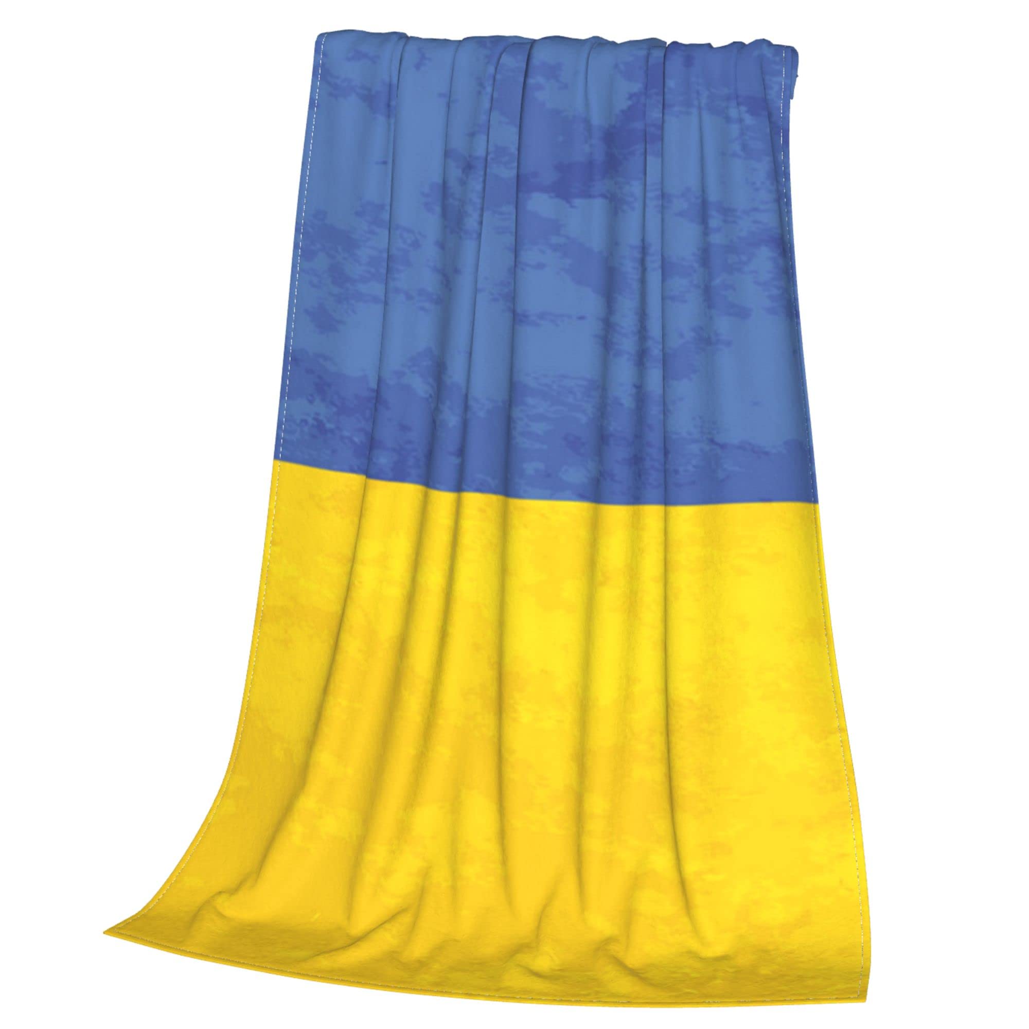 Lightweight Flannel Blanket for Summer - Small & Large Cool Throw Blanket with Ukraine Flag Design | Soft Fleece Blanket for Couch, Bed, Sofa & Chair | Queen & King Size Cozy Blankets | Perfect for Picnics, Travel & Home Decor