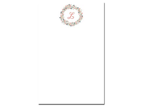 Personalized Monogram Wreath Notepad - Custom Housewarming Gift for New Homeowners - Perfect for Guest Books, Bridal Showers & Thank You Notes