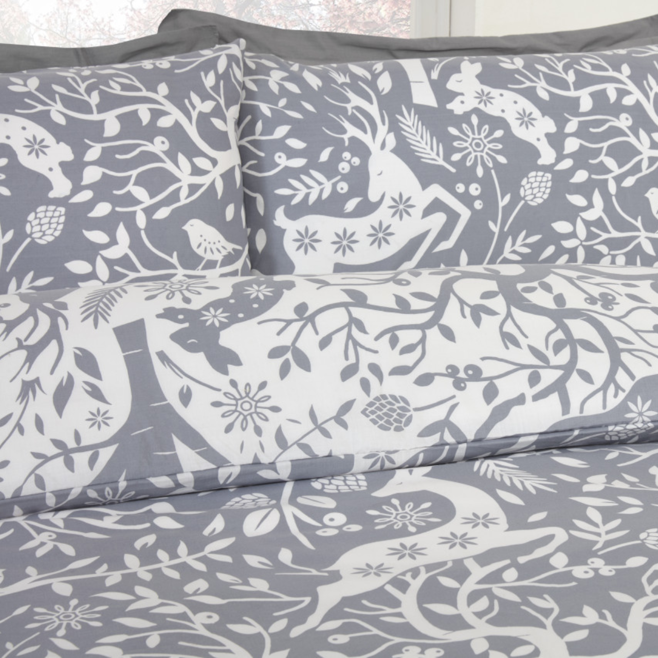 Luxury Tatton Grey Duvet Cover Set - King Size Bedding with Pillowcases - Soft & Breathable Cotton - Perfect for Master Bedroom, Guest Room & Hotel Decor