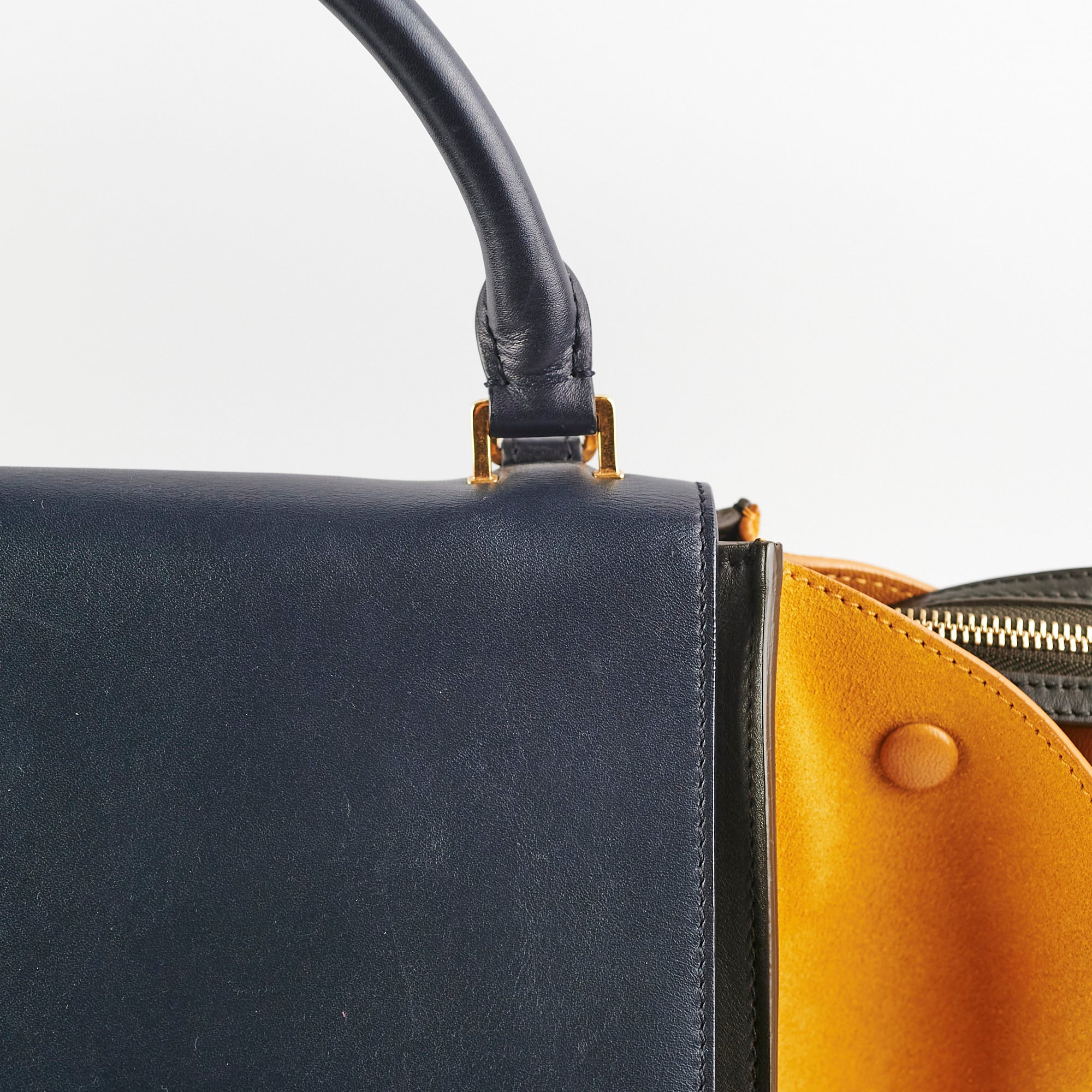Celine Medium Trapeze Tri-Color Leather Handbag - Luxury Designer Crossbody Bag for Women | Perfect for Work, Travel & Evening Events