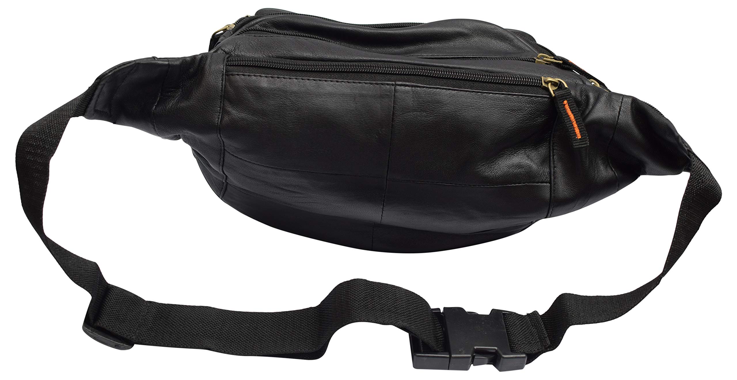 Premium Cowhide Leather Fanny Pack for Men & Women - Large Size with 7 Pockets - Durable Waist Bag for Outdoor Activities, Hiking, Travel, Camping, Cycling & Running - Perfect for Adventure Enthusiasts & Daily Use