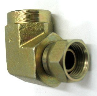 **AF 9455-08-06-1/2 Female Pipe Swivel 90° Elbow Fitting - .840''-14 Threads x 3/8'' .675''-18 Threads - for Plumbing, Hydraulic Systems & Industrial Applications**
