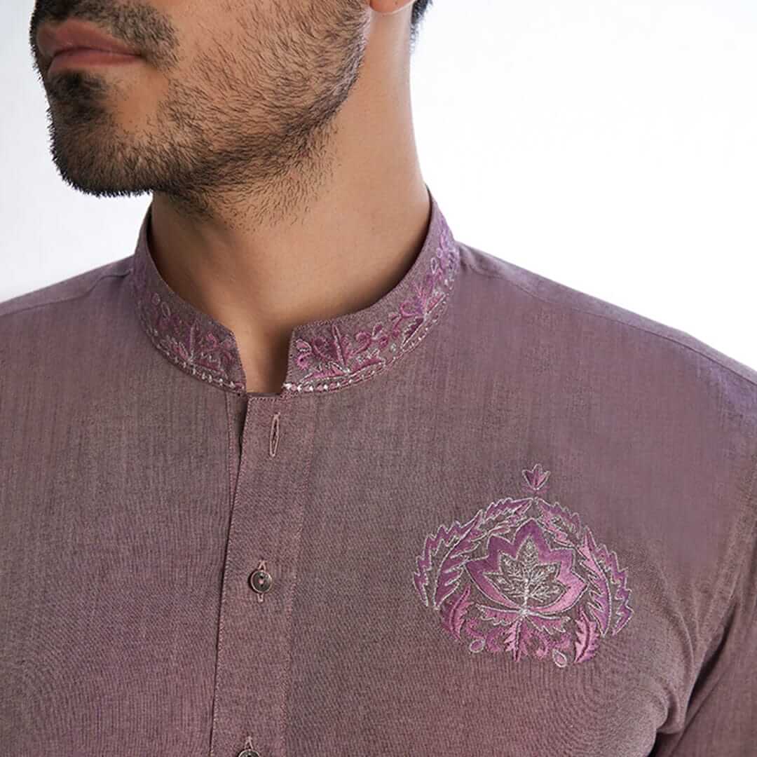 AI Eid Mauve Dress - Elegant & Stylish Women's Party Wear for Eid Celebrations, Weddings & Special Occasions