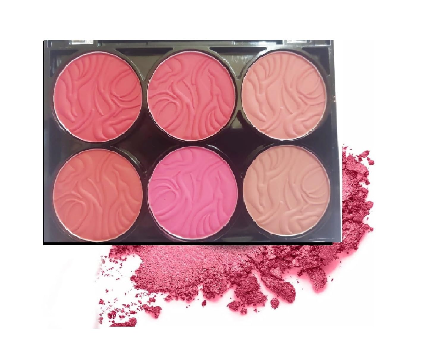 6-Color Matte & Shimmer Blusher Palette | Long-Lasting Face Makeup for Cheeks | Natural Glow for Day & Night Looks | Perfect for Contouring & Highlighting