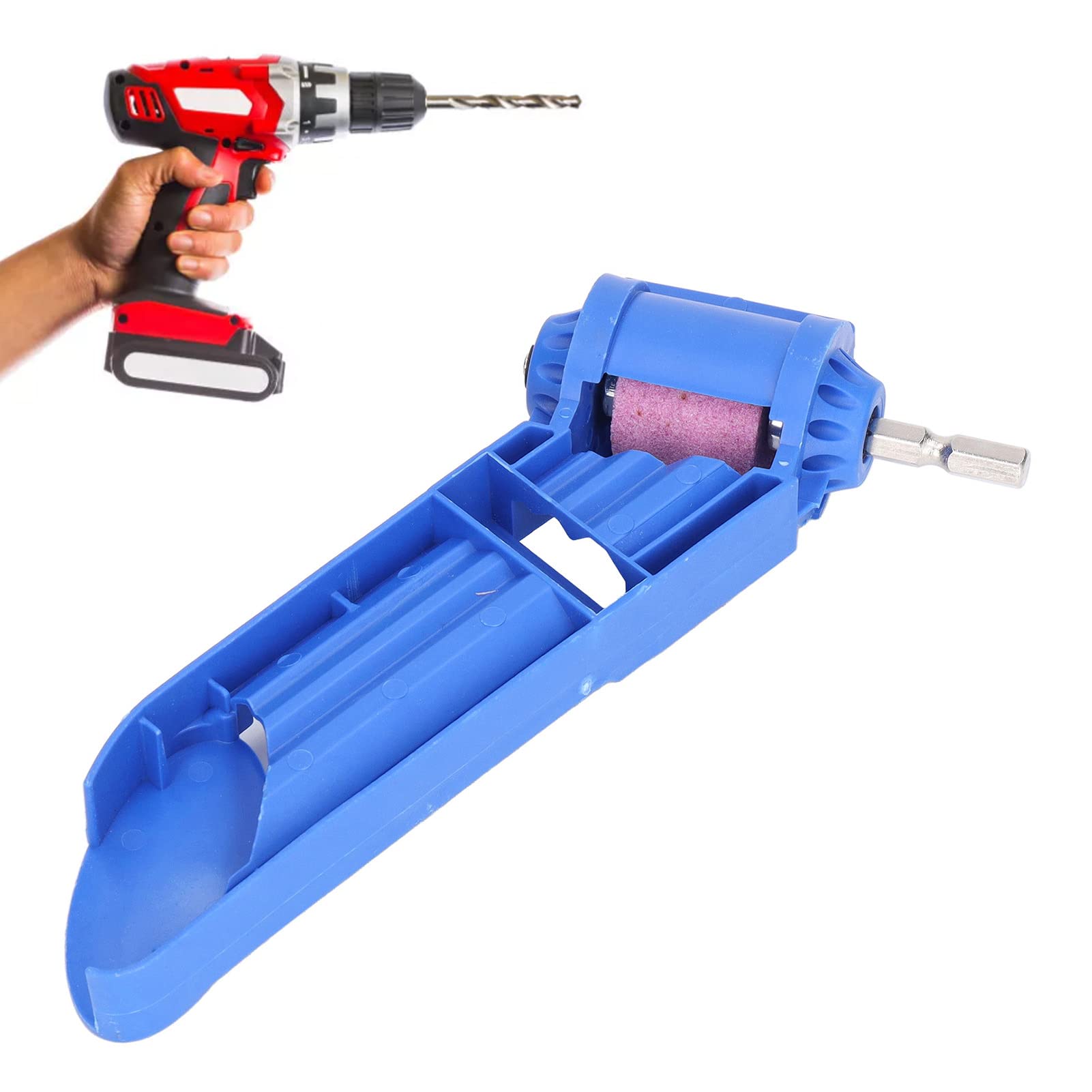 FTVOGUE Portable Corundum Drill Bit Sharpener - ABS Grinding Wheel for Power Tools & Grinders - Perfect for Sharpening Twist Drills, Masonry Bits & More - Ideal for DIY, Woodworking & Metalworking Projects