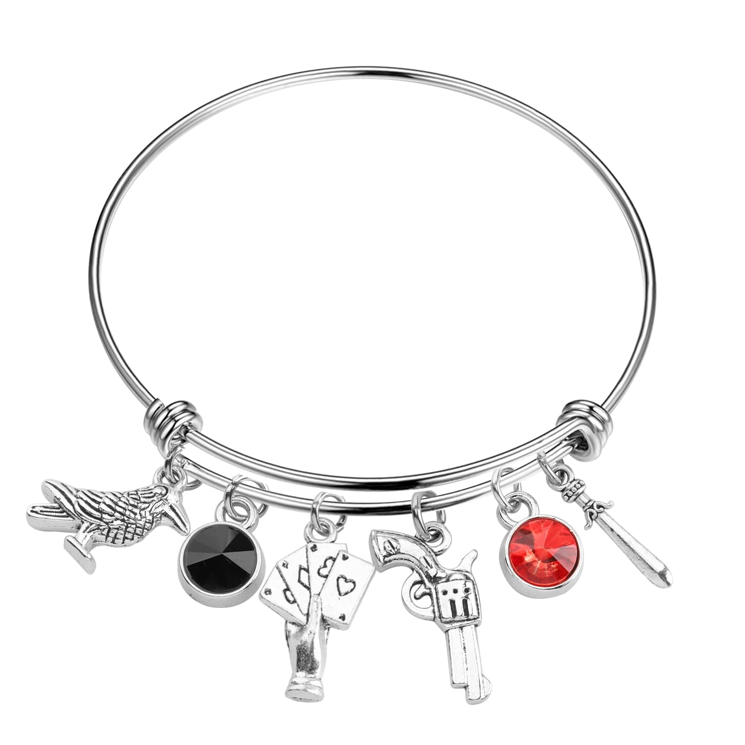 FAADBUK Six Inspired Bracelet - Shadow and Bone Inspired Jewelry | Crow Club Gift for Kaz, Inej & Jesper Fans | Fantasy Book Lover Accessories for Cosplay & Collectors