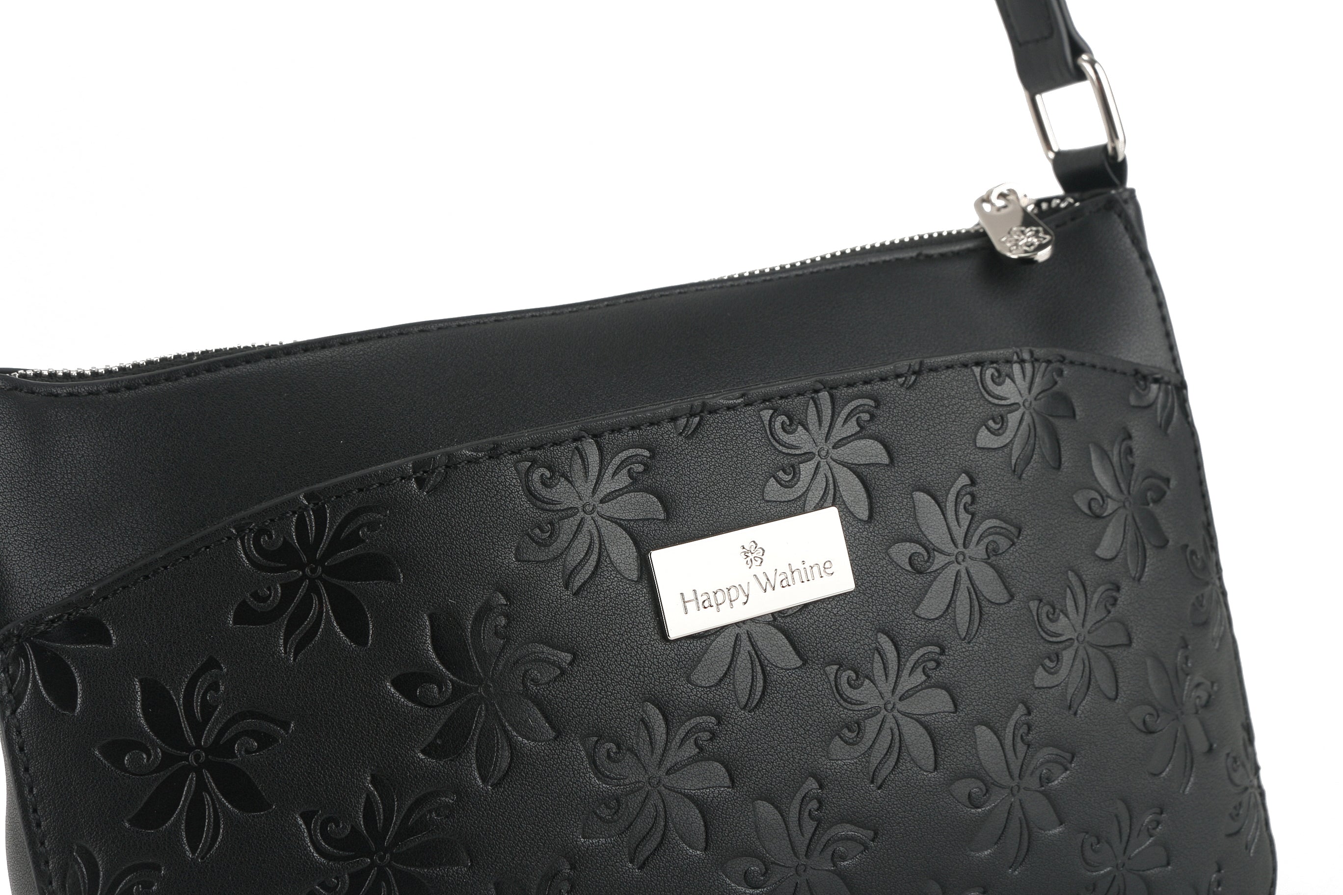 Brittney Tiare Embossed Black Crossbody Bag for Women - Stylish Leather Shoulder Purse for Daily Use, Travel & Shopping