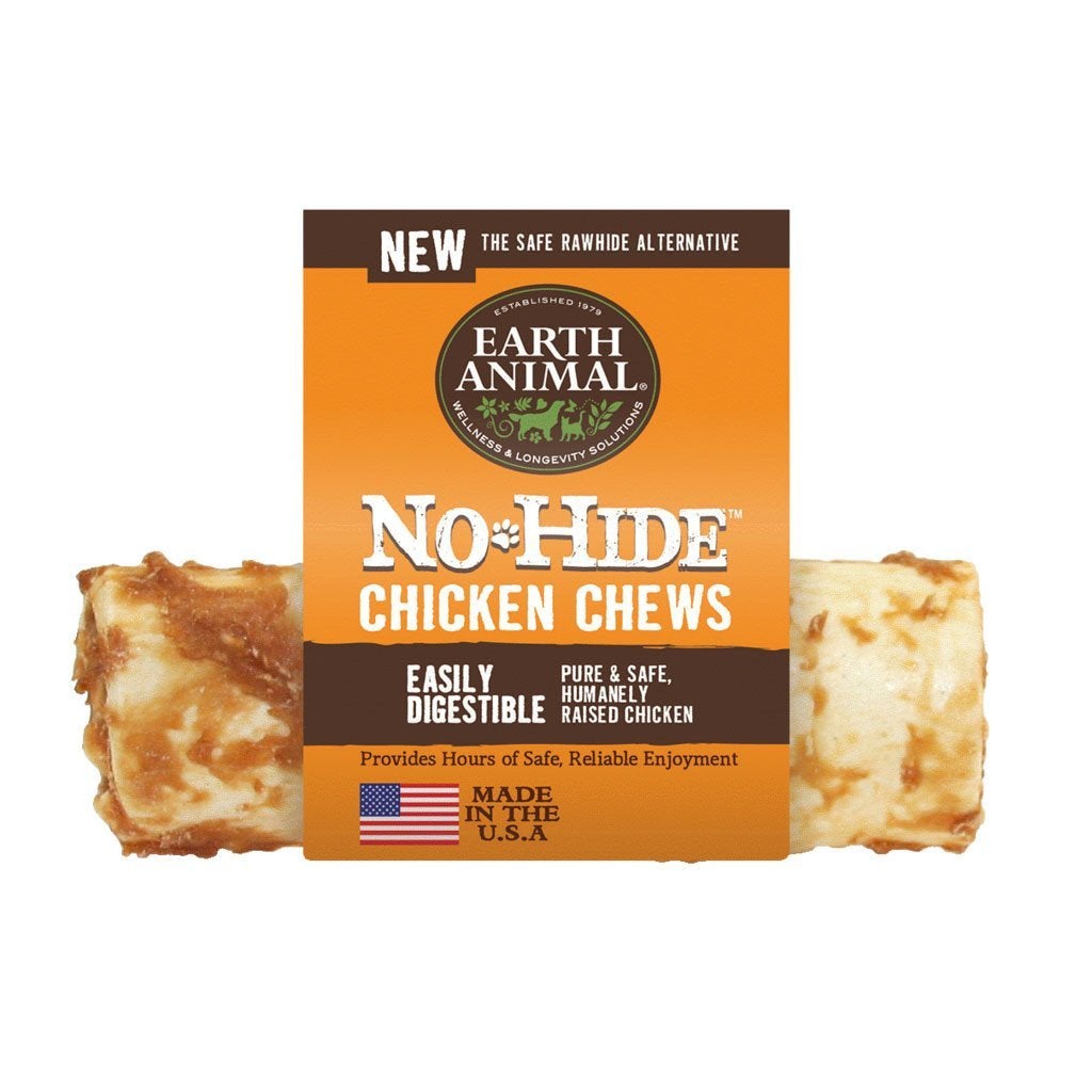 Earth Animal No Hide Chicken Chew - Natural Dog Treats for Aggressive Chewers - Healthy & Digestible Dental Chews for Small & Large Dogs - Perfect for Training, Teething & Anxiety Relief