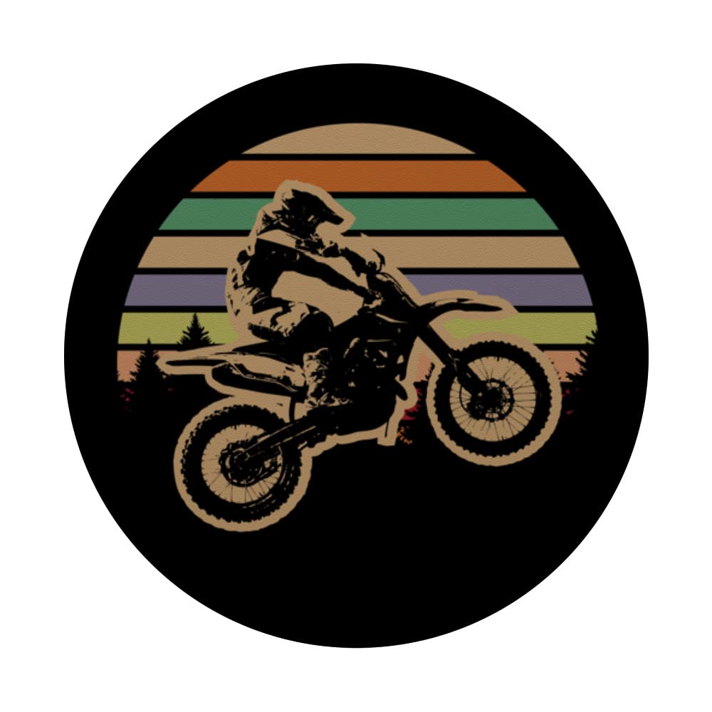 Motocross Dirt Bike Trail Bike Enduro Retro PopSockets Adhesive PopGrip - Perfect for Motorcycle Enthusiasts & Off-Road Adventures