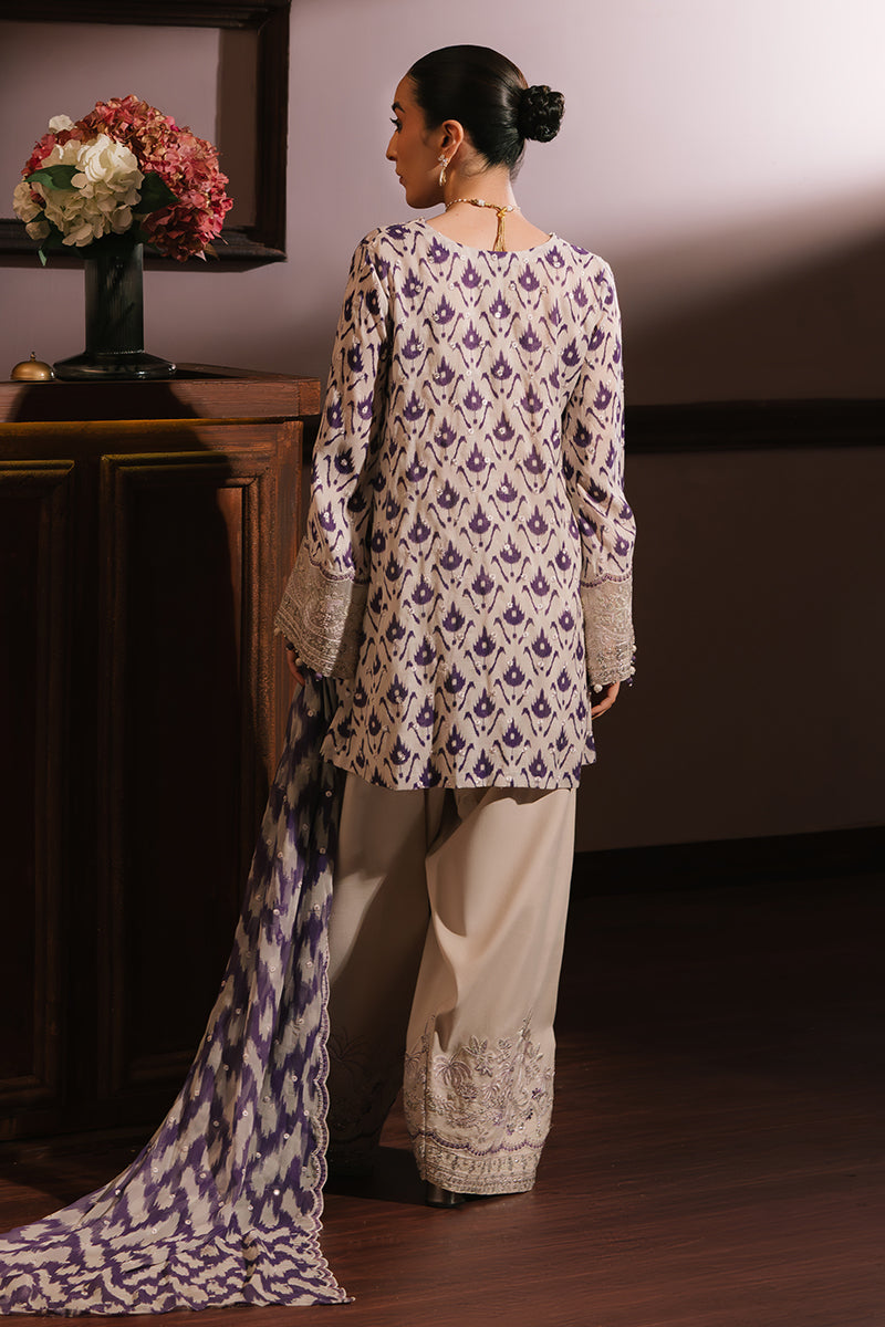 Lavender Luxe 3-Piece Silk Embroidered Suit Set for Women - Elegant Formal Wear for Weddings, Parties & Special Occasions