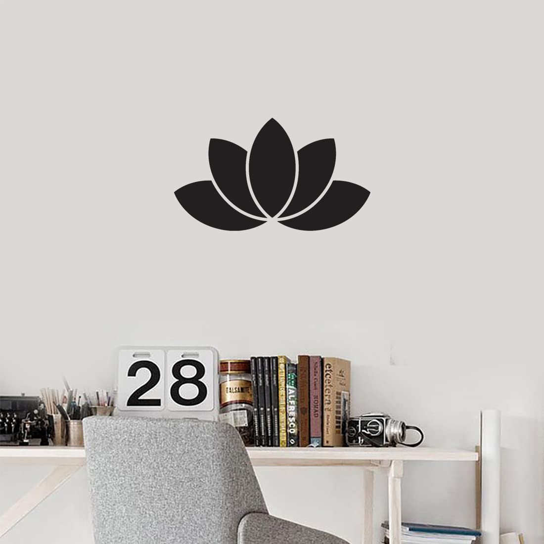 Premium Waterproof Vinyl Decal Stickers - Lotus Flower Design (Black, Set of 2) for Laptop, Phone, Helmet, Car Window, Bumper, Mug, Cup, Door & Wall Decor - Perfect for Personalizing Gadgets and Home/Office Spaces