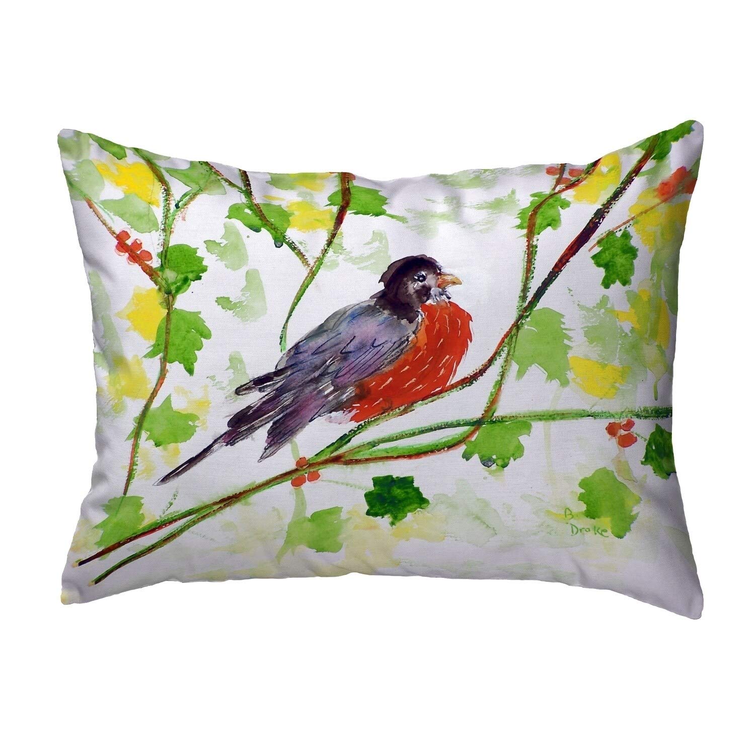 Betsy Drake KS164 Decorative Throw Pillow 11x14 Inches - Multi Color Cushion Cover for Sofa, Bed, Living Room & Home Decor