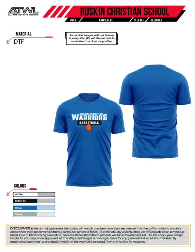 Ruskin Christian Basketball DTF Men's Polyester T-Shirt - Faith-Inspired Athletic Wear for Church Leagues & Game Day Support