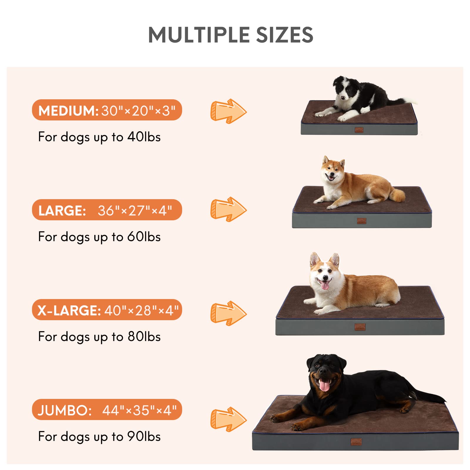 Orthopedic Memory Foam Dog Bed for Large Dogs - 4