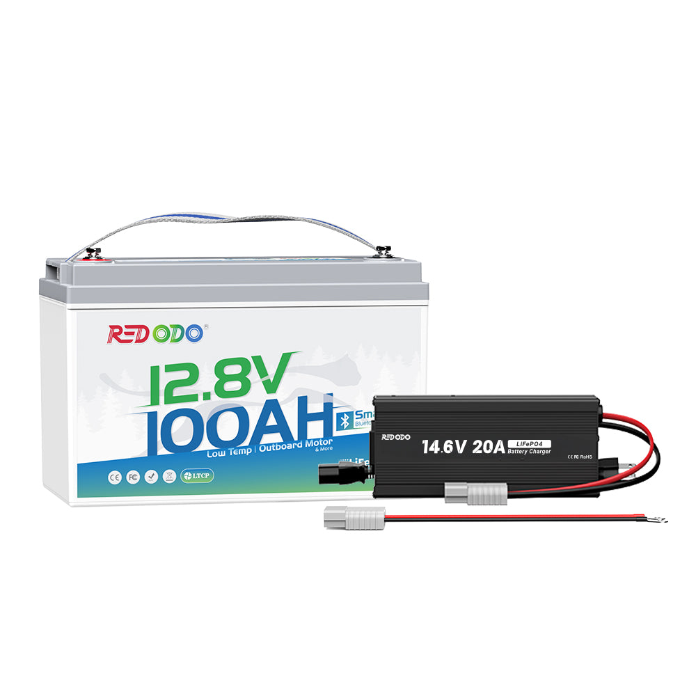 Redodo 12V 100Ah Group 31 Bluetooth Lithium Battery with Real-Time Monitoring - Perfect for RV, Marine, Solar Power Systems & Off-Grid Applications