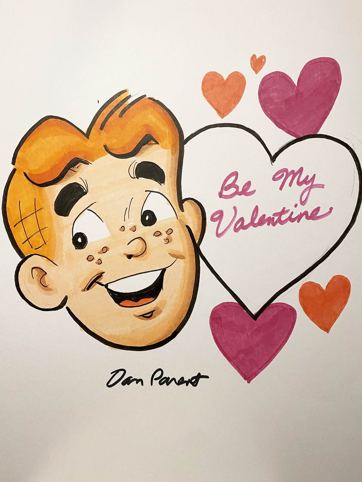 Dan Parent Original Custom Valentine's Day Portrait Art - Personalized Romantic Gift for Couples, Anniversaries & Weddings