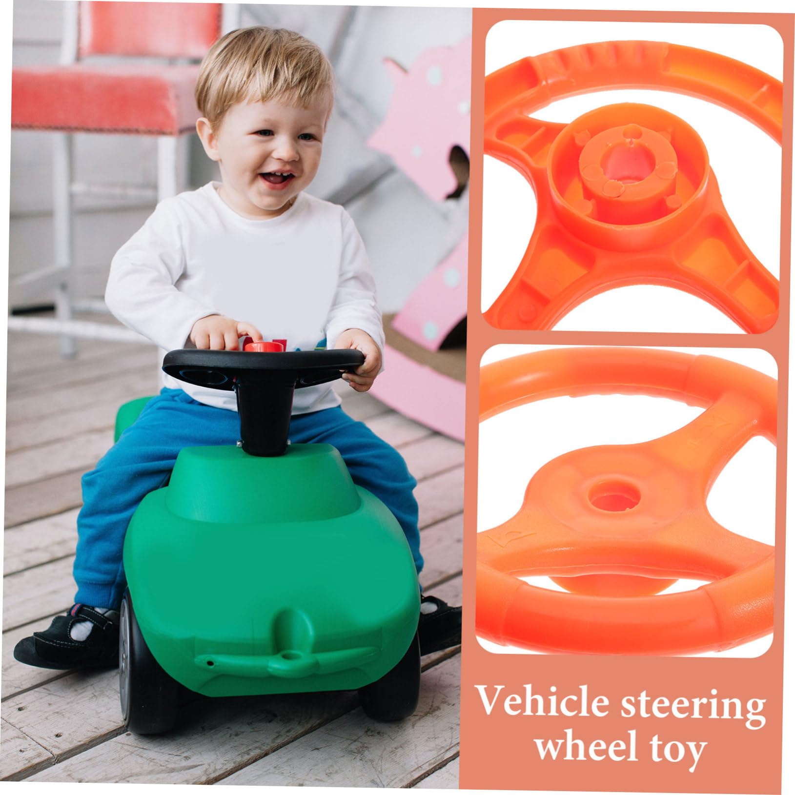 Kids Toy Steering Wheel - Realistic Driving Simulator for Playground & Swing Set - Durable Plastic Cartoon Drive Wheel for Outdoor Fun & Pretend Play