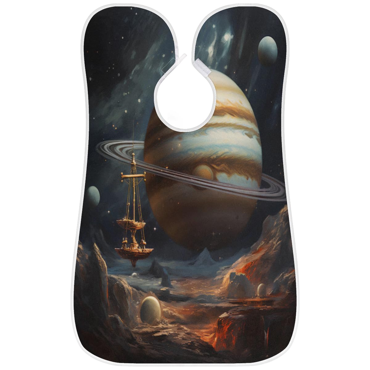 Cosmic Rocky Planet Beard Shaving Bib for Men - Waterproof Barber Cape for Haircut, Beard Trimming & Hair Dye - Sink Hair Catcher Apron for Salon & Home Use - Perfect Gift for Barbers & Stylists