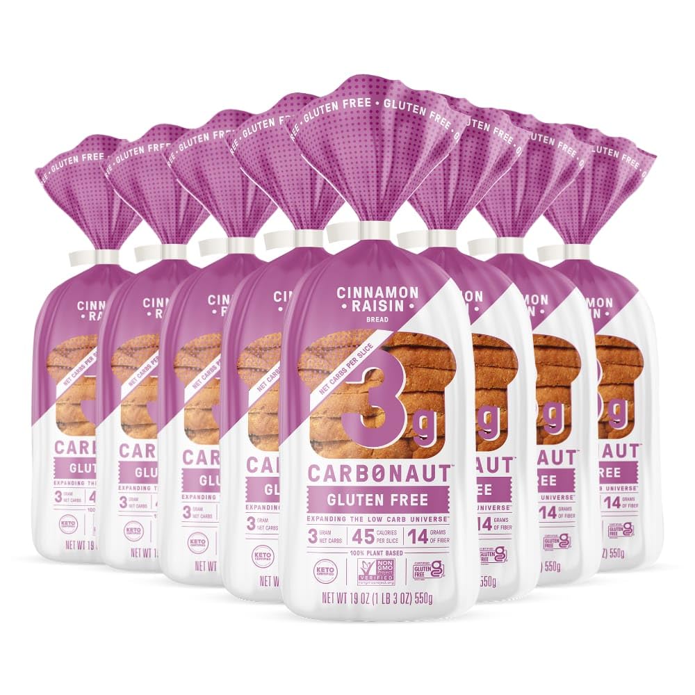 Carbonaut Gluten Free Seeded Bread - Low Carb, Keto-Certified, Non-GMO, Vegan (Pack of 8) | Perfect for Keto Diets, Healthy Snacks & Sandwiches