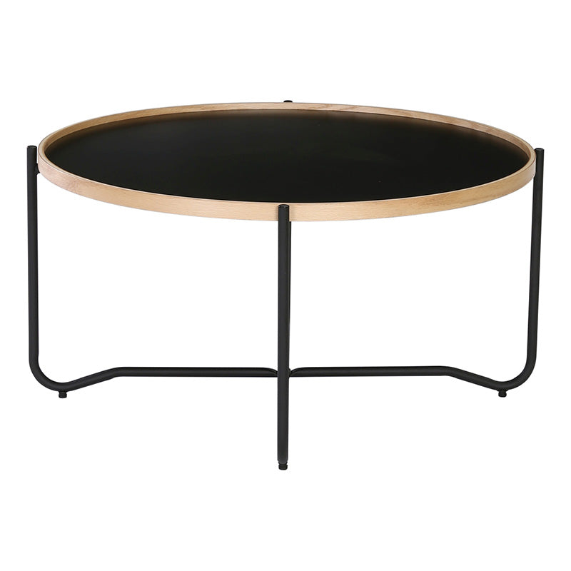 Modern Round Black Coffee Table - Stylish & Durable Living Room Centerpiece for Home Decor | Perfect for Small Spaces, Apartments & Cozy Gatherings